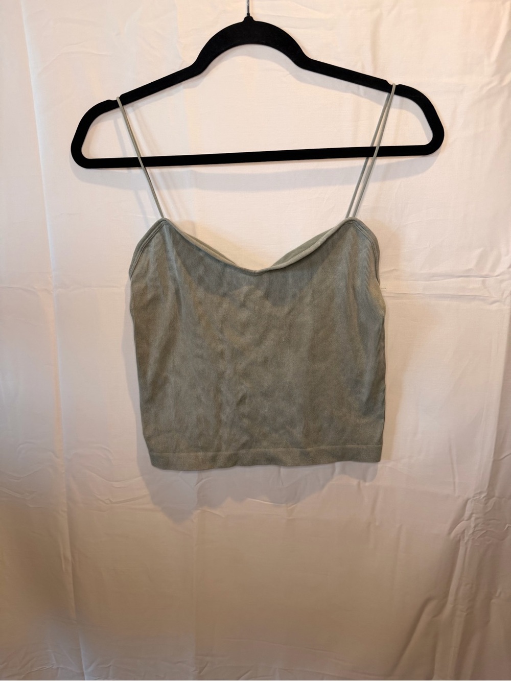 Pink Rose Sage Green Spaghetti Strap Camisole